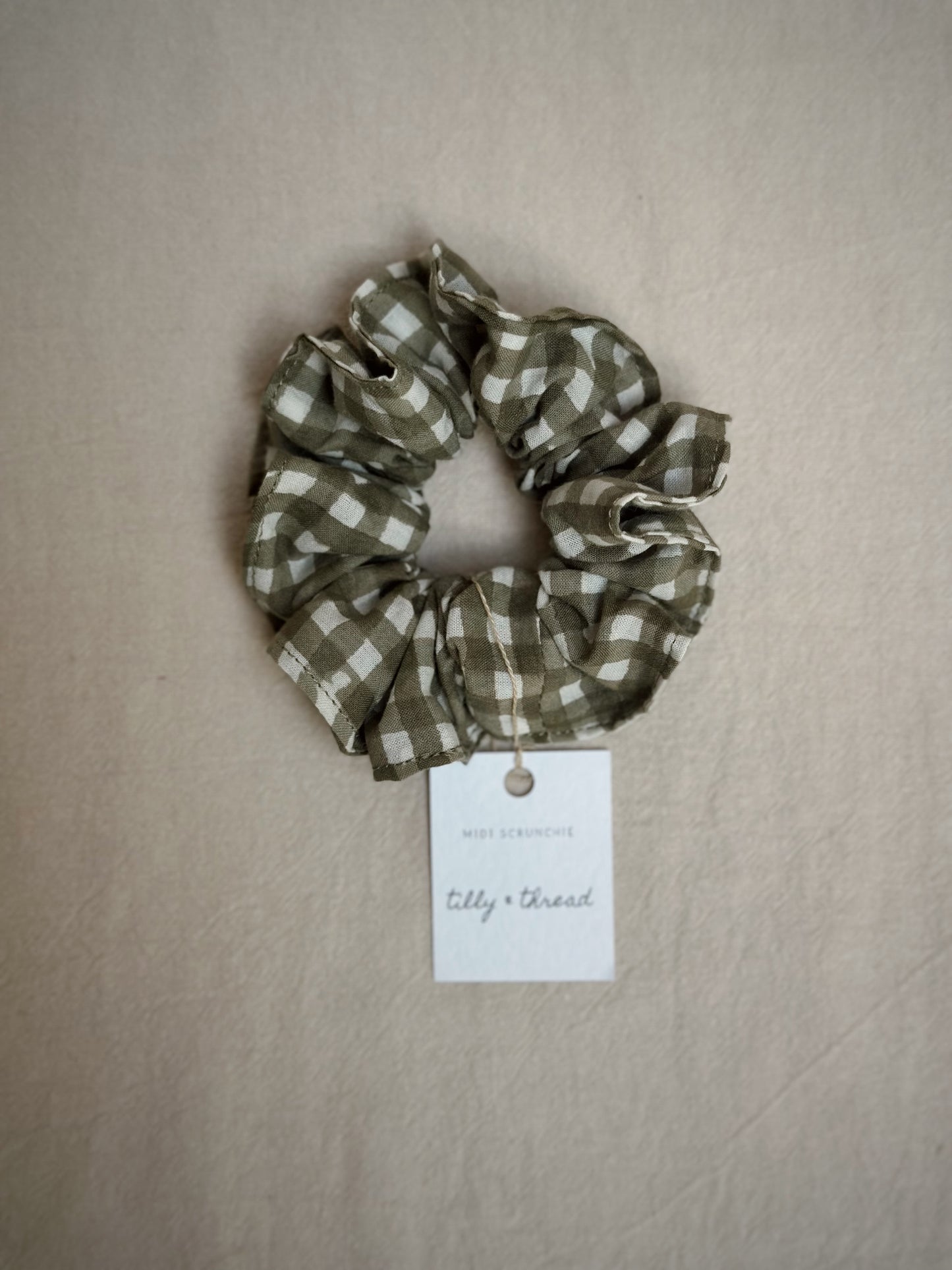 Midi Scrunchie (Green Gingham)