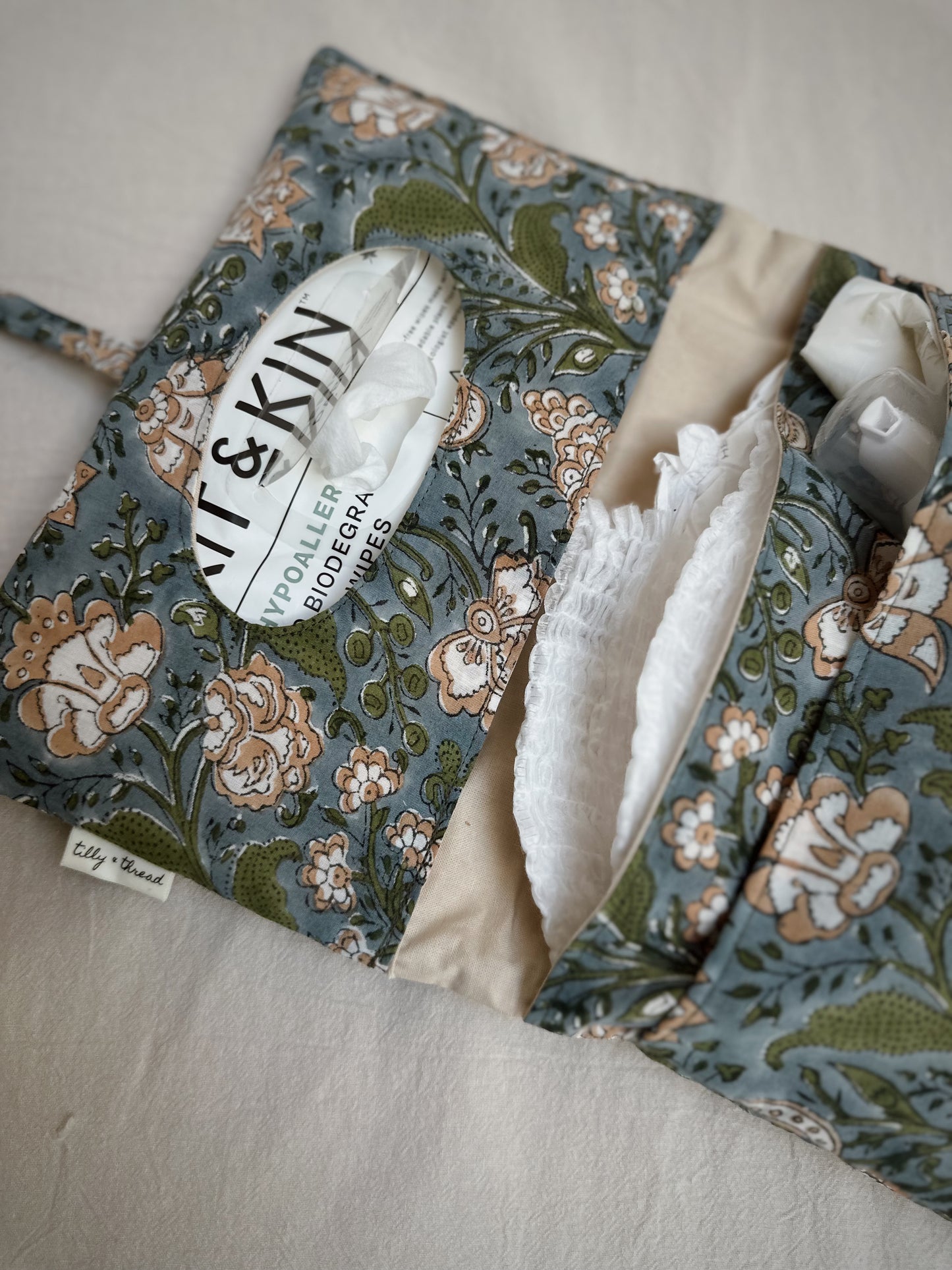 Quilted Tie Changing Clutch (Blue)
