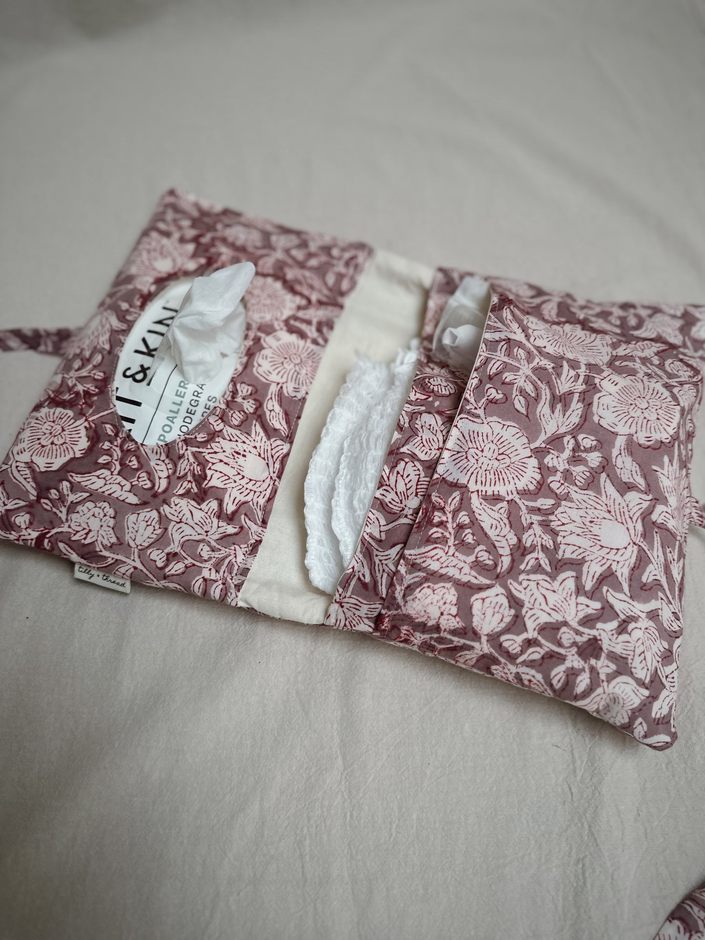 Quilted Tie Changing Clutch (Purple Red)