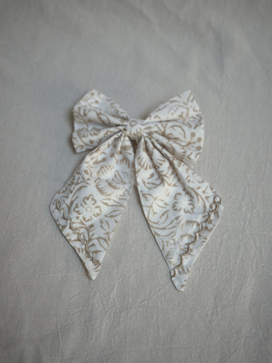 Hair Bow (Cream Beige)