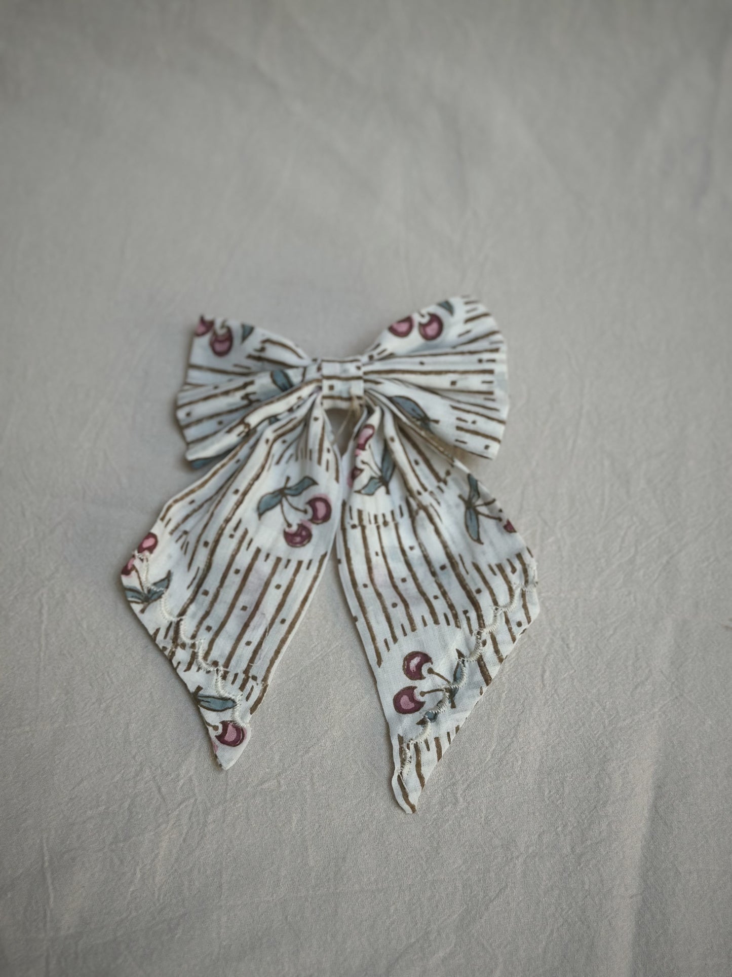 Hair Bow (Cherry)