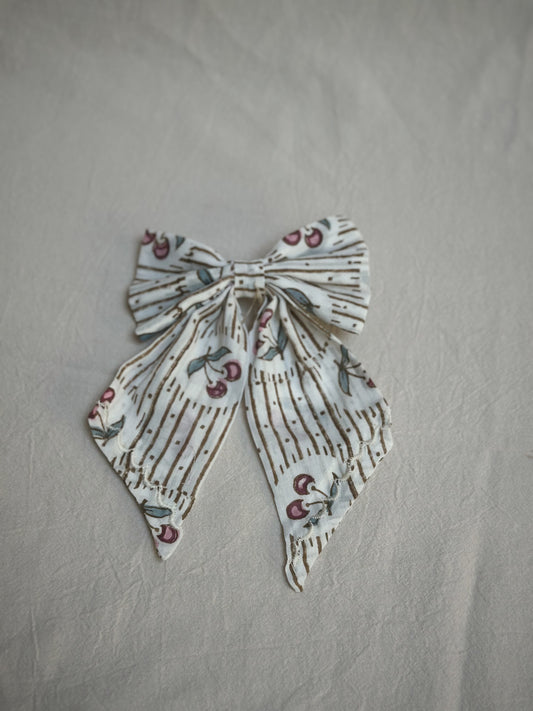 Hair Bow (Cherry)